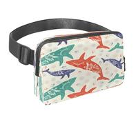 Sac banane pour homme et femme - Sac banane fin pour la marche, le jogging, la randonnée, les voyages, l'entraînement - Voyage aventure baleine, multicolore, 1.5x9.0x5.9in/4x23x15cm, Sacs banane