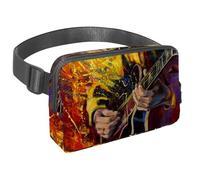 Sac banane pour homme et femme - Sac banane fin pour la marche, le jogging, la randonnée, les voyages, l'entraînement - Joueur de guitare jazz, multicolore, 1.5x9.0x5.9in/4x23x15cm, Sacs banane