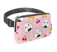 Sac banane pour homme et femme - Sac banane fin pour la marche, le jogging, la randonnée, les voyages, l'entraînement - Jolies boules de riz onigiri, multicolore, 1.5x9.0x5.9in/4x23x15cm, Sacs banane