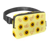Sac banane pour homme et femme - Sac banane fin pour la marche, le jogging, la randonnée, les voyages, l'entraînement - Tournesol et botte de foin, multicolore, 1.5x9.0x5.9in/4x23x15cm, Sacs banane