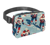 Sac banane pour homme et femme - Sac banane fin pour la marche, le jogging, la randonnée, les voyages, l'entraînement - Pour joueurs de hockey sur glace, multicolore, 1.5x9.0x5.9in/4x23x15cm, Sacs