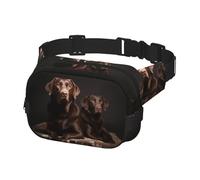 Sac banane pour homme et femme - Sac banane marron Labrador Retriever - Sac banane de voyage - Noir - Taille unique, Noir , Taille unique