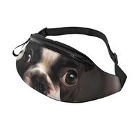 Sac banane pour homme et femme, sac banane mignon Boston Terrier avec sangle réglable, noir, taille unique, Noir , Taille unique