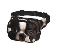 Sac banane pour homme et femme, sac banane mignon Boston Terrier avec sangle réglable, noir, taille unique, Noir , Taille unique