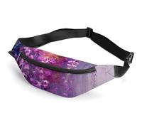 Sac banane pour homme et femme - Sac banane mignon pour bébé hérisson avec sangle réglable, Fleur pleureuse violette abstraite, 36*15cm, Art Déco