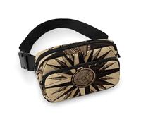 Sac banane pour homme et femme - Sac banane - Motif boussole et carte routière - Pour voyage, course à pied, randonnée, boussole et carte routière - 20 x 13 cm, Boussole Wind Road Map, 20x13cm, Sac