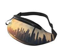 Sac banane pour homme et femme, sac banane New York in the Sunset avec sangle réglable, noir, taille unique, Noir , Taille unique