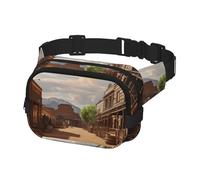 Sac banane pour homme et femme - Sac banane Old Wild West Cowboy Town avec sangle réglable
