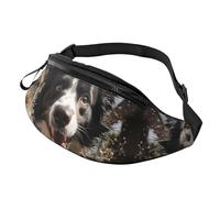 Sac banane pour homme et femme, sac banane pasteur Border Collie avec sangle réglable, noir, taille unique, Noir , Taille unique