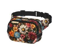 Sac banane pour homme et femme - Sac banane pour course à pied, randonnée, sport, vase rempli de peintures de fleurs, multicolore, Taille unique, Ceinture porte-monnaie