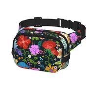 Sac banane pour homme et femme - Sac banane pour entraînement, course à pied, voyage, motif floral éthique