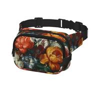 Sac banane pour homme et femme - Sac banane pour entraînement, course à pied, voyage, vase de fleurs, multicolore, Taille unique, Ceinture porte-monnaie