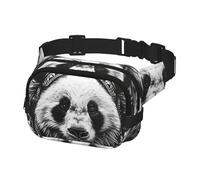 Sac banane pour homme et femme, sac banane pour randonnée, course à pied, vélo, gym, sports de plein air, voyage, ours panda portant une coiffe indienne, multicolore, Taille unique, Ceinture