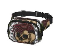 Sac banane pour homme et femme, sac banane pour voyage, course à pied, pochette banane, motif tête de mort, fumée, cannabis