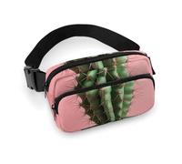 Sac banane pour homme et femme - Sac banane pour voyage, course à pied, randonnée, plante de cactus vert - 20 x 13 cm - Sac banane - 20 x 13 cm, Plante de cactus vert, 20x13cm, Sac banane