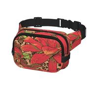 Sac banane pour homme et femme, sac banane pour voyage, course à pied, sac banane, fleur d'équinoxe rouge