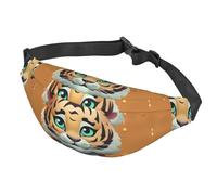 Sac banane pour homme et femme - Sac banane réglable - Année du tigre amusant - Sac à bandoulière pour voyage, noir, taille unique, Noir , Taille unique