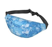 Sac banane pour homme et femme - Sac banane réglable avec fond de glaçon bleu pour voyage, noir, taille unique, Noir , Taille unique