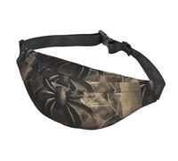 Sac banane pour homme et femme - Sac banane réglable en toile d'araignée pour voyage, noir, taille unique, Noir , Taille unique