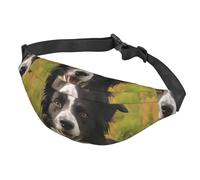 Sac banane pour homme et femme - Sac banane réglable Mohado Border Collie pour voyage, noir, taille unique, Noir , Taille unique