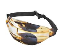 Sac banane pour homme et femme - Sac banane réglable - Sac banane à bandoulière - Motif mur de briques anciennes, Avion sous la lumière du soir, Taille unique