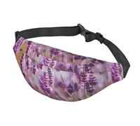 Sac banane pour homme et femme - Sac banane réglable - Sac banane à bandoulière pour récolte de fruits et citrouille, Champ de fleurs de lavande parfumées, Taille unique