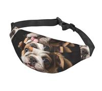 Sac banane pour homme et femme - Sac banane réglable - Sac banane amusant Père Noël, Chiot amusant, Taille unique