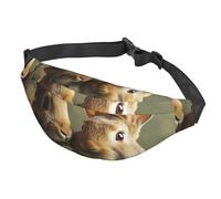 Sac banane pour homme et femme - Sac banane réglable - Sac banane amusant Père Noël, Couple de lapins, Taille unique