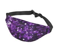 Sac banane pour homme et femme - Sac banane réglable - Sac banane Brooklyn Bridge, Belles paillettes violettes, Taille unique