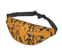 Sac banane pour homme et femme - Sac banane réglable - Sac banane créatif - Culture africaine - 2 sacs banane, Noir , Taille unique