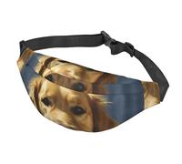 Sac banane pour homme et femme - Sac banane réglable - Sac banane doré, Golden Dog, Taille unique