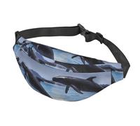 Sac banane pour homme et femme - Sac banane réglable - Sac banane Las Vegas Sunset, Baleine sautant, Taille unique