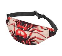 Sac banane pour homme et femme - Sac banane réglable - Sac banane mignon paresseux, Jolie petite araignée rouge, Taille unique