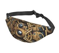 Sac banane pour homme et femme - Sac banane réglable - Style steampunk cool - Pour voyage, noir, taille unique, Noir , Taille unique