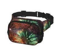 Sac banane pour homme et femme - Sac banane splendide feux d'artifice avec sangles réglables - Sac de poitrine de voyage - Noir - Taille unique, Noir , Taille unique