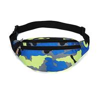 Sac banane pour homme et femme, sac banane tendance imperméable avec ceinture réglable, sac banane décontracté pour voyage, sport, course à pied, camouflage jaune clair