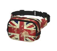 Sac banane pour homme et femme - Sac banane vintage avec drapeau britannique - Noir - Taille unique, Noir , Taille unique