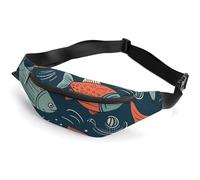 Sac banane pour homme et femme style animation poisson sac banane sac banane sac banane sac banane sac banane sac banane avec sangle réglable tendance pour voyage, course à pied, entraînement, blanc,