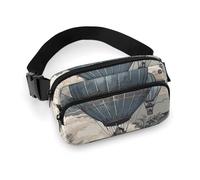 Sac banane pour homme et femme - Style croquis - Sac banane étanche pour téléphone portable, Balade en montgolfière, 20x13cm, Art Déco