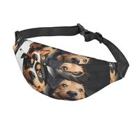 Sac banane pour homme et femme - Taille réglable - Sac banane amusant pour chiots et chiens, Noir , Taille unique