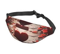 Sac banane pour homme et femme - Taille réglable - Sac banane pour balle de golf, Romantique de cœurs rouges, Taille unique