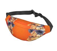 Sac banane pour homme et femme - Taille unique - Motif girafe portant des lunettes de soleil - Noir, Noir , Taille unique