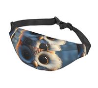 Sac banane pour homme et femme - Taille unique - Motif hibou mignon - Noir, Noir , Taille unique