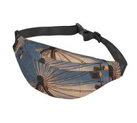 Sac banane pour homme et femme - Taille unique - Réglable - Grande roue - Noir