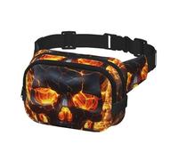 Sac banane pour homme et femme - Taille unique - Réglable - Motif tête de mort - Noir, Noir , Taille unique