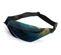 Sac banane pour homme et femme - Texture bleue et jaune - Sac banane pour voyage, marche, course à pied, style 4, 36 x 15 cm, Style-4, 36*15cm