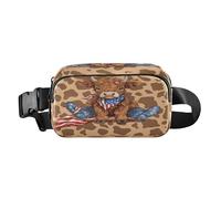 Sac banane pour homme et femme - Vache des Highlands portant des bottes de cowboy - Sac banane pour la marche, la course, le cyclisme, la randonnée, les voyages, l'entraînement avec sangle réglable,