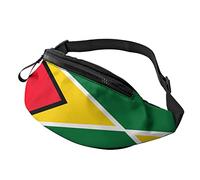 Sac banane pour homme ou femme - Motif drapeau de la Guyane - Pour festival, entraînement, voyage, course à pied, sport, téléphone, Noir , Taille unique, Sacs banane