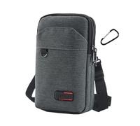 Sac Banane pour Homme Sac Banane de Sport Plein air, Petit Sac à bandoulière, Course, Unisexe, Grande capacité, zéro Portefeuille, Pochette for téléphone Portable(Double Zipper Grey A)