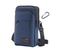 Sac Banane pour Homme Sac Banane de Sport Plein air, Petit Sac à bandoulière, Course, Unisexe, Grande capacité, zéro Portefeuille, Pochette for téléphone Portable(Double Zipper Blue)